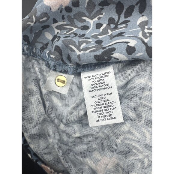 LOFT Women’s Floral Bell Sleeve Ruffle Round Neck Casual Blouse Top Sz L NEW - Picture 12 of 12